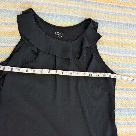 ⭐ Black Ann Taylor LOFT Mixed Media flowy sleeveless blouse Small - Picture 8 of 9
